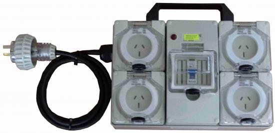 	Industrial Power boards - 240V Supply, 16 Amp RCBO protected with 4 outlets